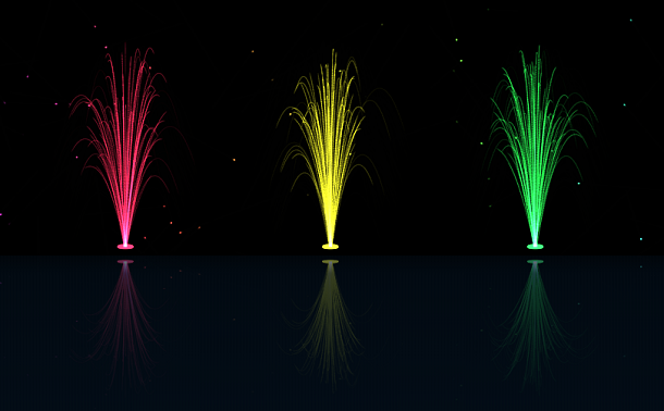 How HTML5 Canvas Realizes Colorful Luminous Fountain Animation